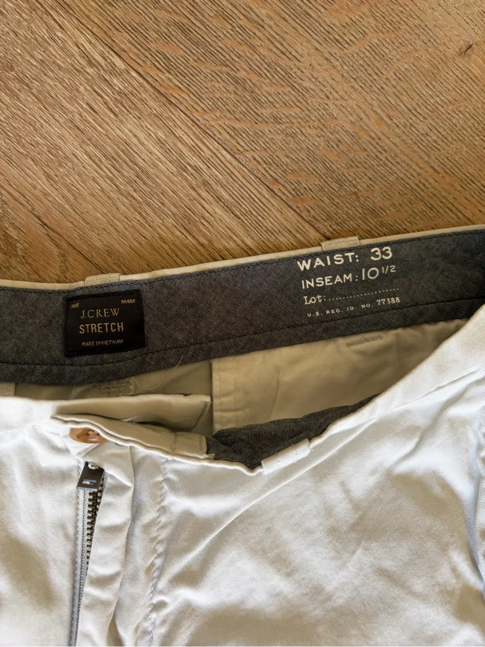 J. Crew Cream Flat-Front Chino Shorts